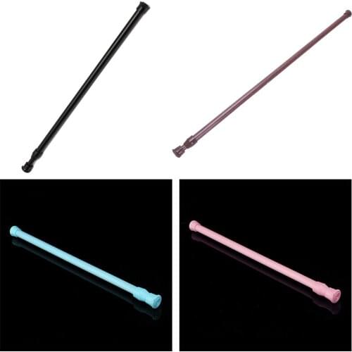 WSFS Hot Extendable Telescopic Spring Loaded Net Voile Tension Curtain Rail Pole Rods,70~120cm,Black