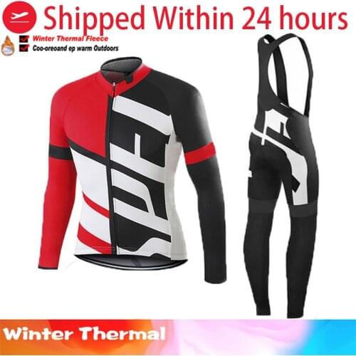 TELEYI Winter Fleece Cycling Jersey Set Mountian Bicycle Clothes Wear Ropa Ciclismo Racing Bike Clothing Cycling Set