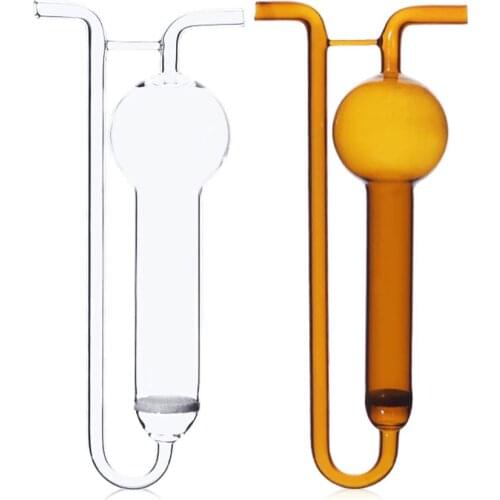 10ml 25ml 50ml 75ml Glass Porous Absorbing Tube U-shape Gas Sampling Bottle Lab glass