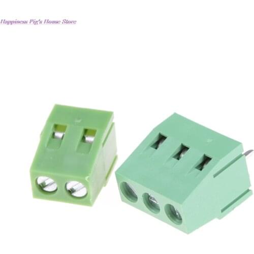 10PCS green 5mm Pitch PCB Spring Terminal Blocks Connector 2P 3P KF128 Straight Pin Copper PCB Screw Terminals RoHS