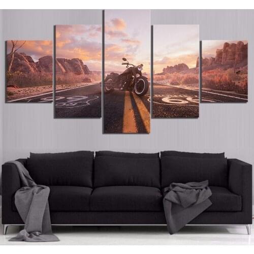 5D Diy diamond Painting cross stitch Picture Road Numbers Route 66 Motorcycle Vehicle 5pcs diamond embroidery LandscapeZP-3996