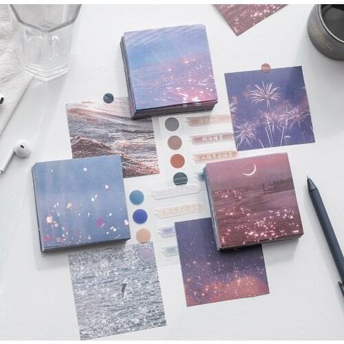 96 pcs/lot Night fireworks Memo Pad Message Notes Decorative Sky Notepad Note paper Memo School Supplies Statione