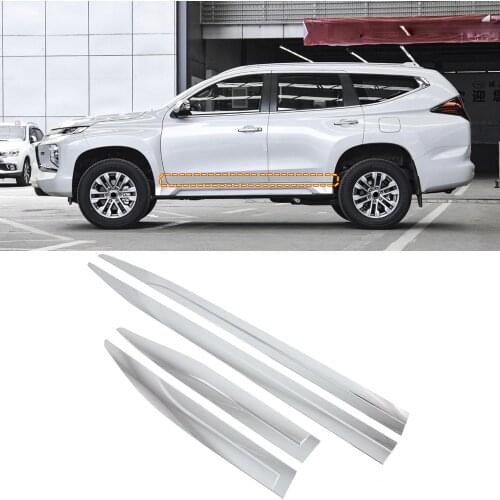 For Mitsubishi Pajero Sport Montero Shogun Sport 2016-2020 ABS Side Door Car Body Molding Strips Cover Trim 4pcs Car Accessories