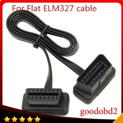 Car cables For Fiat Thin As Noodle Cable OBD OBD2 OBDII 16Pin Male to Female Diagnostic Tool ELM 327 Extension Connector Cables