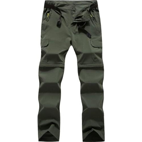 Mens Summer Quick Dry Hiking Trekking Pants Outdoor Sport Removable Breathable Waterproof Elastic Camping Cycling Pants 6XL