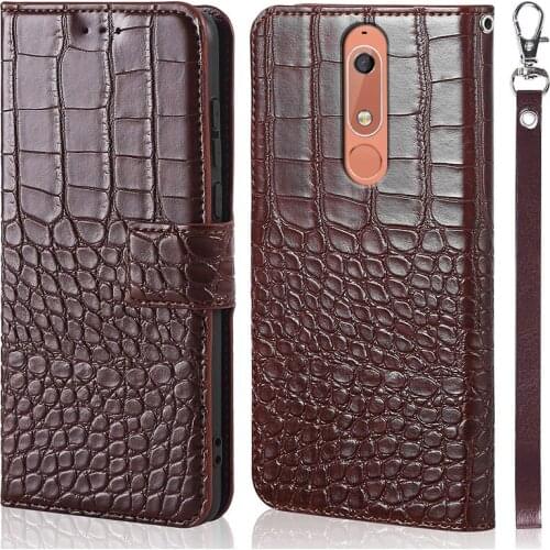 DOREXLON case for Nokia 5.1 Case Crocodile texture leather Cover Phone Cases for Nokia 5.1 magnet clasp Coque flip