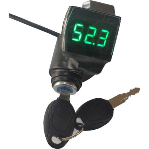 Electric Bicycle Thumb Throttle Voltmeter Digital Voltage Display Switch Power with Key Lock E-Bike Finger Thumb Throttle
