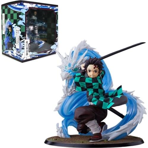 20cm Anime Demon Slayer Kimetsu No Yaiba Kamado Tanjirou Water Breath Figure Action Figures PVC Model Toys Collection Doll Gift