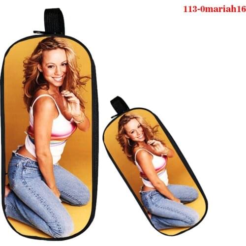 Kawaii Mariah Carey Pencil Case Pen Bag Student Girls Portable Storage Pouch Gift Students Double Layer Stationery Pencil Bags