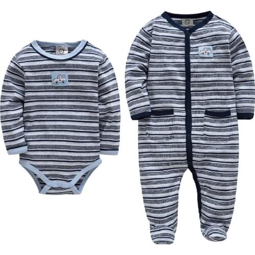 Boys Romper Infant Baby Romper Clothing Sets Classic Stripe Children Jumpsuit Long Sleeve Toddler Sweatshirts Kids Jumper