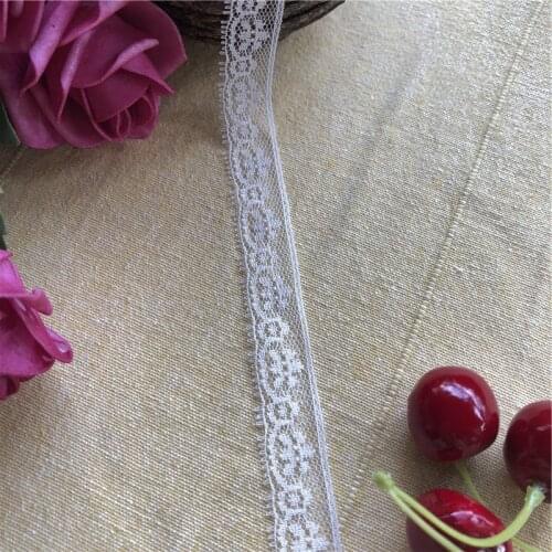 1.5cm T1042-1 white polyester embroidery lace french lace ribbon fabric diy trims warp knitting sewing accessories