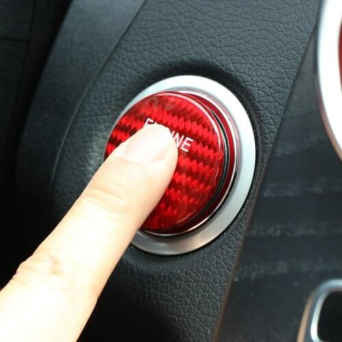 Carbon Fiber Car Engine Start Stop Button Cover Keyless Go Ignition Stickers For Mercedes Benz AMG A B C W205 GLC X253 E ML GLE