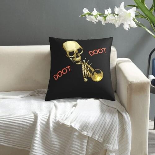 Doot Doot Mr Skeletal Skull Trumpet Meme pillowcase printed cushion cover sofa waist pillow pillow cover
