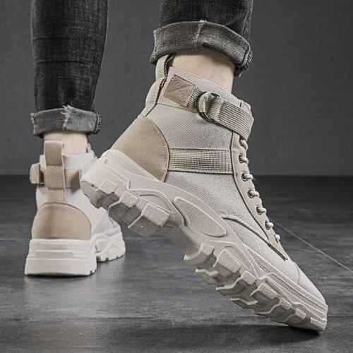 2021 Martin Boots Mens Shoes Breathable Versatile Fashion Tactical Botas Canvas Tooling Designer Platform High Top Sneakes