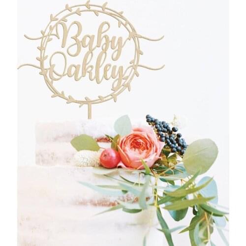 Custom Baby Shower Cake Topper, Baby Shower Cake Topper, Baby Wreath Cake Topper, Baby Girl Topper, Baby Boy Topper, Oh Baby Cak