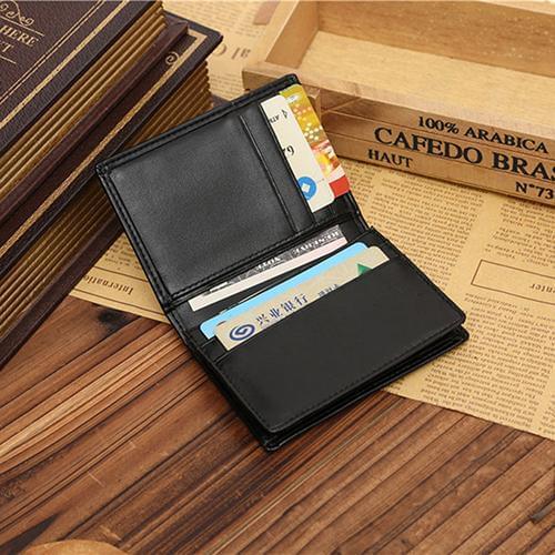 Simple Men Faux Leather Wallet Bifold Multi-Function ID Bank Credit Card Mini Purse Money Clip Slot Passport Covers Holder