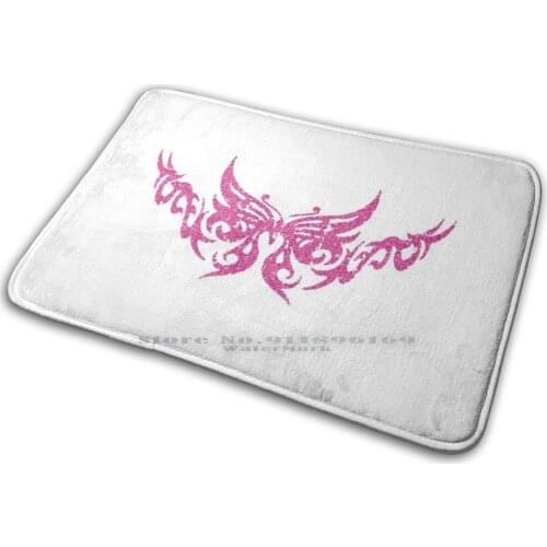 Pink Tribal Tattoo Mat Rug Carpet Anti-Slip Bedroom Entrance Door Mat Lizzie Glossypop Y2k Cute Aesthetic Pink Glitter Tattoo