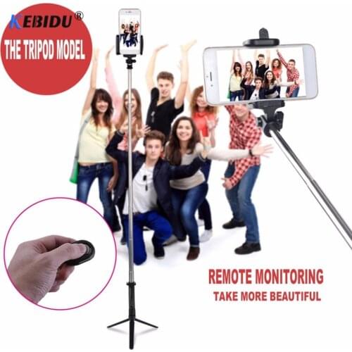 Kebidu phone Selfie Stick Wireless Bluetooth 4.0 Remote Shutter+Handheld Monopod Tripod Holder for IOS Android SmartPhone