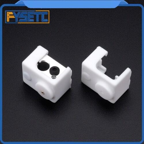 V6 Heater Block Fixings Silicone Insulation Sock White non-Official Heated Block For V6 PT100 Hotend Warm Keeping Cover