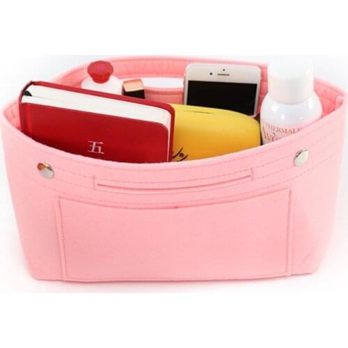 Handbag Organizer Bag Purse Insert Bag Felt Multi Pocket Liner Tote LX9F