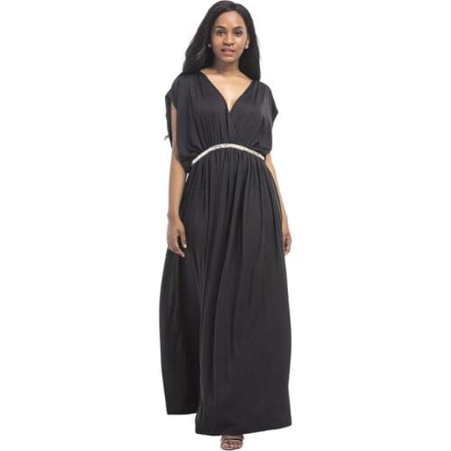 Evening Dresses For Pregnant Women Maternity Clothes Long Loose V-neck Diamond Belt Pregnancy Dress Lady Gravidas Vestidos Dress