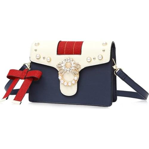 Women Leather Embroidery Messenger Bag Girl Shoulder Bags Female Bag Braccialini Brand Style Handicraft Art Cartoon Retro Badge