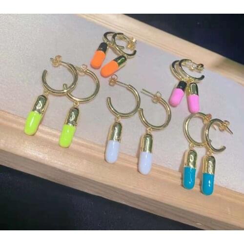 Womens High Quality New symmetrical Pill shape jewelry accessories CZ Earrings