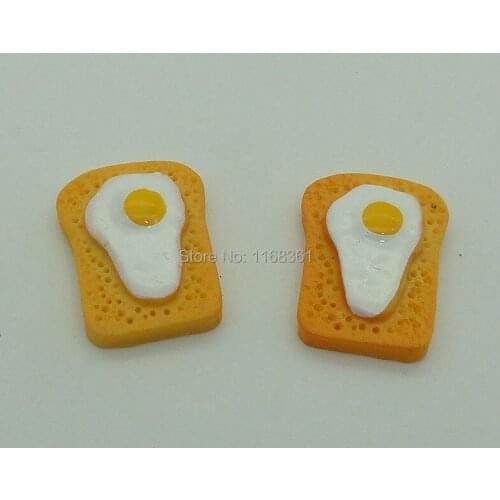 1pcs/lot resin flat back egg bread 21mm Cabochons Jewelry Mobile Phone Hairpin Headwear DIY Accessories B204-9