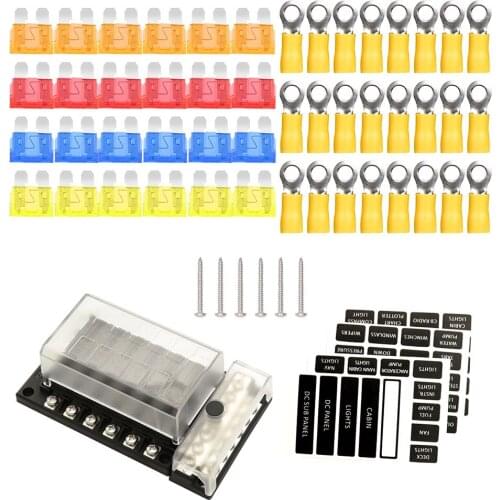 12 Way Blade Fuse Box Block Holder LED Indicator 12V 32V Car Marine Waterproof