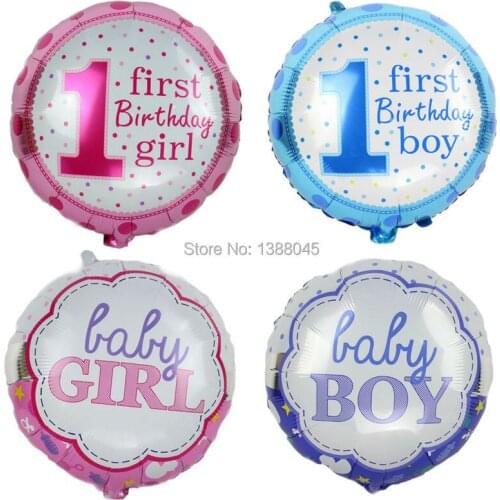 2pcs 1th Birthday Party Decorations Foil Balloons Happy Birthday Decoration Kids Golobs Baby Shower Balloon Event Party Supplies