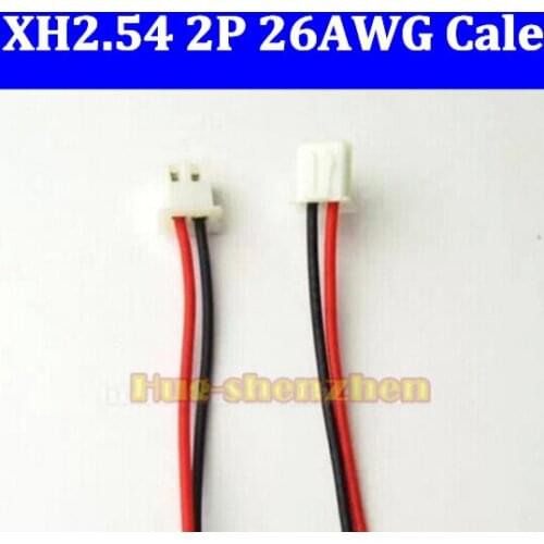 2000PCS/LOT Free shipping 100MM XH2.54 2P Single head Ribbon cable electronic wire 26AWG Wire harness Pure copper