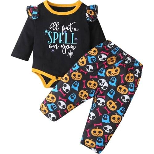 2020 Autumn Kids Boys Clothes Sets Letter Print Long Sleeve Romper Tops Pants Hats 3pcs