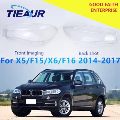 Front Headlight Transparent Glass Lens Headlamp shell Lamp Cover For X5 F15 X6 F16 Headlight 14-18 Lampshade Bright Clear DIY