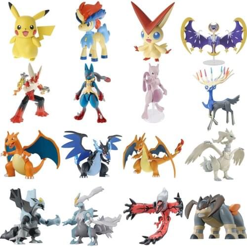 Bandai Assembly Model Pokemon Figures Cartoon Pikachu Eevee Kids Toys PVC Collections Dolls Action Figure Gifts for Children