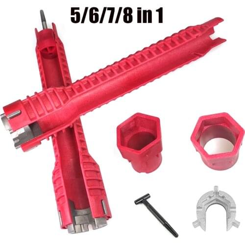 7 in 1 Anti-slip Kitchen Plumbing Flume Repair Wrench Water Heater Faucet Sink Repair Wrench Bathroom Pipe Repair Hand Tools