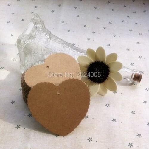 Free shipping in stock 5.8x5.5cm heart shape blank tag 350gsm craft paper 200 pcs a lot/paper card hang label