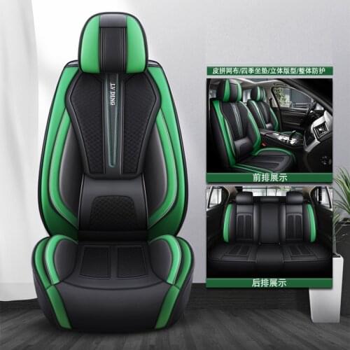 Car Seat Cover Lzcs Front/Rear Vehicle Cushion Not Moves Universal Pu Leather Pink/Green Non-Slide For Toyota Camry E6 X45