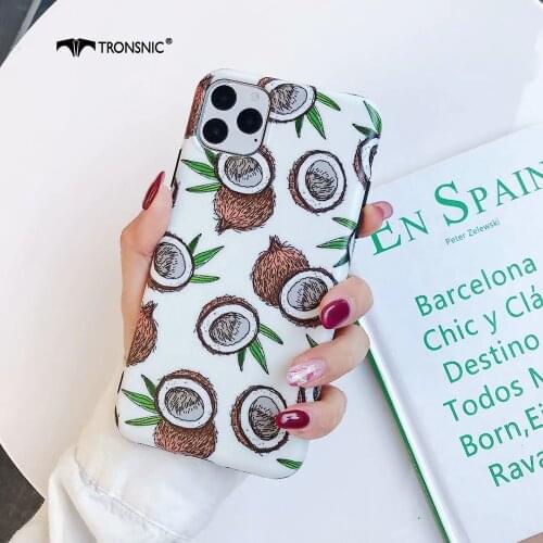 Coconut Summer Fruits Phone Case for iPhone 12 11 Pro Max XR Xs Max Soft Matte Avocado Luxury Case for iPhone 6s 7 8 Plus Covers