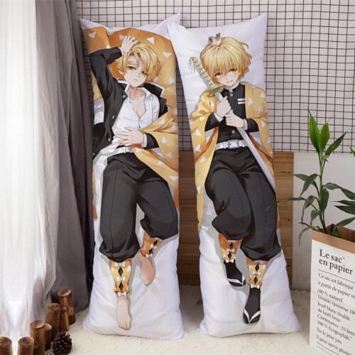 Anime Demon Slayer Pillow Case Cosplay Agatsuma Zenitsu Cartoon Prop Costume Accessories