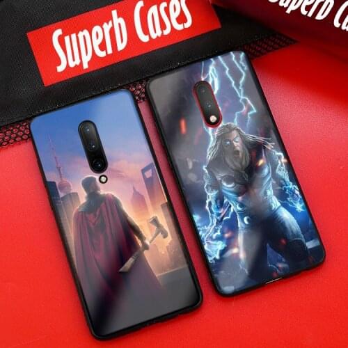 God of Thunder Thor luxury phone case for oneplus 6 6t 7 pro tempered glass cover TPU soft silicone smooth coque shell