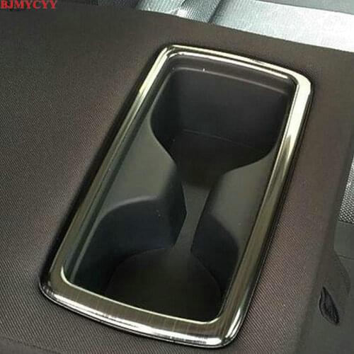 BJMYCYY Stainless steel decorative frame for rear drainage cup holder of automobile For Toyota RAV4 RAV 4 XA50 2019 2020