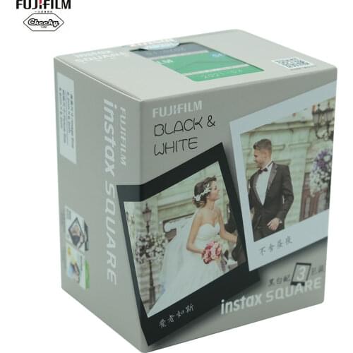 Fuji Fujifilm Instax Mini 30 Sheets Black+White Edge Film Photo Paper For Fujifilm Instax SQUARE SQ20 SQ10 SQ6 Instant Film