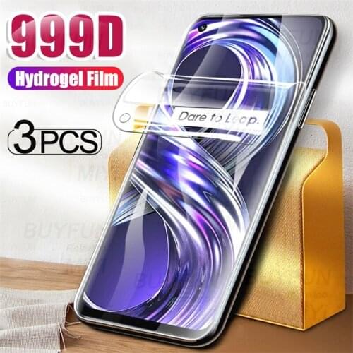 3PCS 999D Hydrogel Film For Realme 8i Safety Screen Protectors Flim On Realmi Realmy 8i 8 i Realme8i 4G RMX3151 6.6'' Not Glass