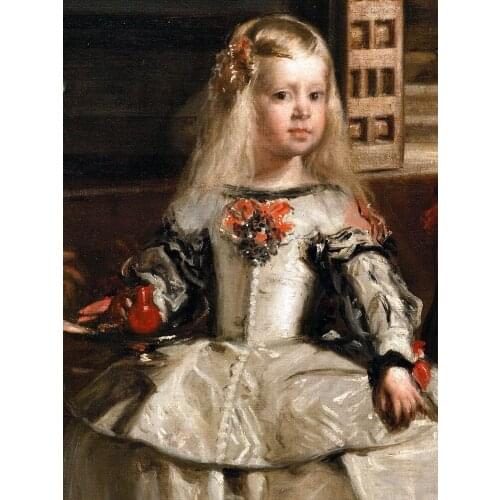 Giant poster classical portrait canvas painting details from Velazquez Diego Rodriguez The Family of Felipe IV or Las Meninas