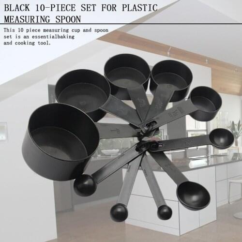 10pcs/set Durable Plastic Measuring Cups Household Measuring Scoop Ergonomic Handle Kitchen Measurement Tool