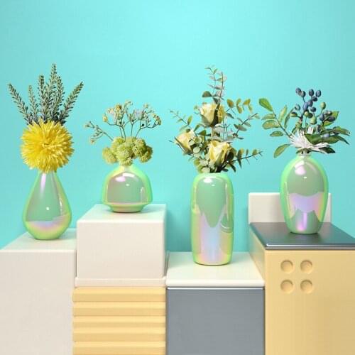 Ceramic,Vase For Decoration,Home Living Room Table Decor,Light Luxury Flower Pot,Decorative Figurine Miniature,Color Gradient