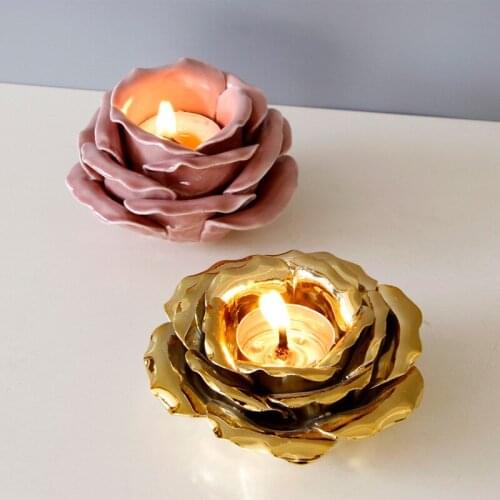 Ceramic Creative Candle Holders Simple Gold Fashion Candle Holders Ornaments Gifts Decoracion De Hogar Home Decoration BS50CH