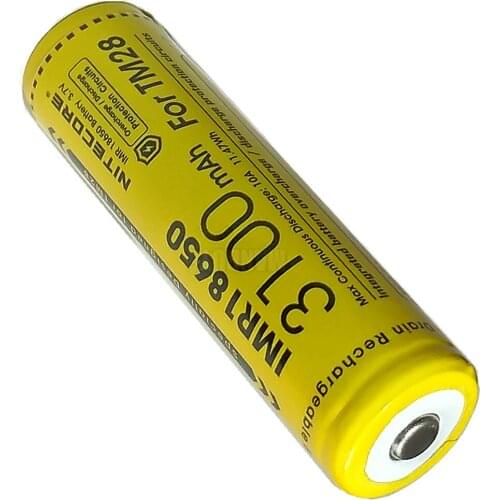 Wholesale NITECORE IMR18650 3100mAh 10A 3.6V Li-ion Protected Rechargeable Battery Button Top High Performace TM28 C1 Flashlight