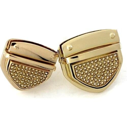 1pcs Metal Rhinestone Tongue Lock Clasp Turn Twist Switch Buckle for Bag Luggage Hardware DIY Leather Craft Accessories