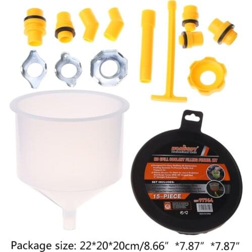 15Pcs Plastic Filling Funnel Spout Pour Oil Tool Spill Proof Coolant Filling Kit D7WD